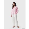 LCW Vision Pembe Nakışlı Oversize %100 Pamuklu Bluz