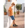 LCW Kids İndigo Beli Lastikli Çizgili Erkek Çocuk Jean Şort