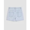 LCW Kids İndigo Taş İşlemeli Fiyonk Desenli Kız Çocuk Jean Şort