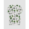 LCW Kids Ekru Minecraft Baskılı Erkek Çocuk Şortlu Pijama Takımı