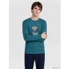 LC WAIKIKI Petrol Regular Fit Teddy Baskılı Erkek Pijama Takımı