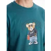 LC WAIKIKI Petrol Regular Fit Teddy Baskılı Erkek Pijama Takımı