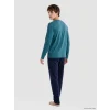 LC WAIKIKI Petrol Regular Fit Teddy Baskılı Erkek Pijama Takımı