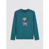 LC WAIKIKI Petrol Regular Fit Teddy Baskılı Erkek Pijama Takımı