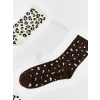 LCW DREAM Bej Leopar Desenli Kadın Soket Çorap 5li