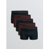 LC WAIKIKI Bordo Standart Kalıp Pamuklu Esnek Erkek Boxer 5li