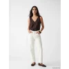LCW Jeans Beyaz Straight Fit İnci İşlemeli Kadın Jean Pantolon