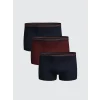 LC WAIKIKI Bordo Büyük Beden Standart Kalıp Pamuklu Esnek Erkek Boxer 3lü