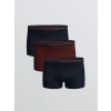 LC WAIKIKI Bordo Büyük Beden Standart Kalıp Pamuklu Esnek Erkek Boxer 3lü