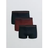 LC WAIKIKI Bordo Büyük Beden Standart Kalıp Pamuklu Esnek Erkek Boxer 3lü