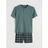 LC WAIKIKI Yeşil Standart Kalıp Erkek Şortlu Pijama Takımı