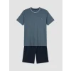 LC WAIKIKI İndigo Standart Kalıp Erkek Şortlu Pijama Takımı
