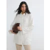 LCW Modest Ekru Dokulu Keten Karışımlı Kadın Gömlek Tunik