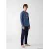LC WAIKIKI İndigo Regular Fit Teddy Baskılı Erkek Pijama Takımı