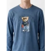 LC WAIKIKI İndigo Regular Fit Teddy Baskılı Erkek Pijama Takımı