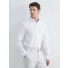 LCWAIKIKI Classic Beyaz Regular Fit Keten Karışımlı Erkek Basic Gömlek