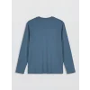 LC WAIKIKI İndigo Regular Fit Teddy Baskılı Erkek Pijama Takımı