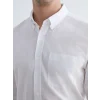 LCWAIKIKI Classic Beyaz Regular Fit Keten Karışımlı Erkek Basic Gömlek
