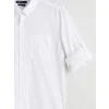 LCWAIKIKI Classic Beyaz Regular Fit Keten Karışımlı Erkek Basic Gömlek