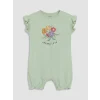 LCW baby Yeşil Fırfırlı Baskılı Kız Bebek 2li Tulum