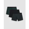 LC WAIKIKI Siyah Regular Fit Pamuklu Esnek Erkek 3lü Boxer
