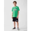 LCW Kids Yeşil Minecraft Baskılı Erkek Çocuk Şortlu Pijama Takımı