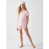 LCW Kids Pembe Gömlek Yaka Kız Çocuk Şortlu Pijama Takımı