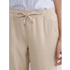 LCW Jeans Bej Beli Lastikli Balloon Fit Kadın Jean Pantolon