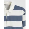 LCW Vision Mavi Polo Yaka Çizgili Erkek Sweatshirt