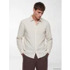 LCW Vision Bej Regular Fit Çizgili Erkek Gömlek
