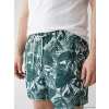 LCW SWIMWEAR Yeşil Kısa Boy Desenli Erkek Deniz Şortu