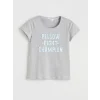 LCW DREAM Mavi Bisiklet Yaka Baskılı Kadın Şortlu Pijama Takımı