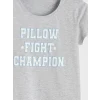LCW DREAM Mavi Bisiklet Yaka Baskılı Kadın Şortlu Pijama Takımı