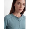 LCW Grace Mavi Kaçık Yaka Nakışlı Bluz