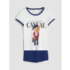 LCW DREAM Lacivert Ayı Teddy Baskılı Kadın Şortlu Pijama Takımı