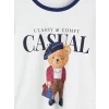 LCW DREAM Lacivert Ayı Teddy Baskılı Kadın Şortlu Pijama Takımı