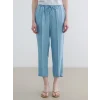 LCW Modest İndigo Beli Lastikli Mom Fit Kadın Jean Pantolon