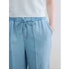 LCW Modest İndigo Beli Lastikli Mom Fit Kadın Jean Pantolon