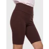 KOOR SPORT Mürdüm Beli Lastikli Kadın Spor Şort Tayt