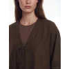 LCW Modest Kahverengi V Yaka Modal Dokulu Kadın Kimono