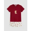 LCW Young Ekru Baskılı Kadın Şortlu Pijama Takımı