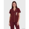 LCW DREAM Bordo Ayı Teddy Baskılı Kadın Pijama Takım
