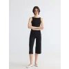 LCWAIKIKI Basic Siyah Beli Lastikli Kadın Kapri