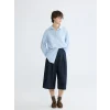 XSIDE Mavi Çizgili Oversize Poplin Kadın Gömlek