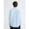 XSIDE Mavi Çizgili Oversize Poplin Kadın Gömlek