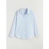 XSIDE Mavi Çizgili Oversize Poplin Kadın Gömlek
