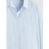 XSIDE Mavi Çizgili Oversize Poplin Kadın Gömlek