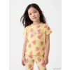 LCW Kids Sarı Simli Baskılı Kız Çocuk Tişört