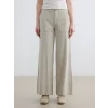 LCW Jeans Haki Yüksek Bel Wideleg Kadın Jean Pantolon