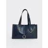 LCW ACCESSORIES Lacivert Deri Görünümlü Kadın Omuz Çantası